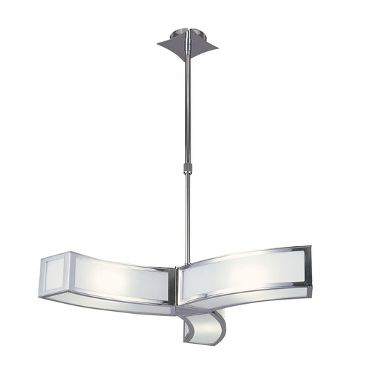 Mantra Duna 62cm E27 Pendant 3 Light L1, Polished Chrome/White Acrylic, CFL Lamps INCLUDED