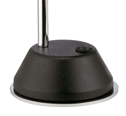 Mantra Fusion Tobias Table Lamp 1 Light 3W LED 3000K, 300lm, Matt Black/Frosted Acrylic/Polished Chrome, 3yrs Warranty