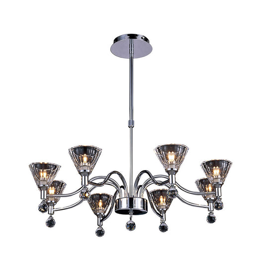 Diyas Neptune 65cm  Round 8 Light G9 Polished Chrome Ceiling Pendant Light Fitting