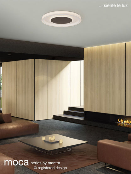 Mantra Fusion Moca Flush 50cm Round 40W LED 4000K, 2400lm, White/Mocha, 3yrs Warranty Ceiling