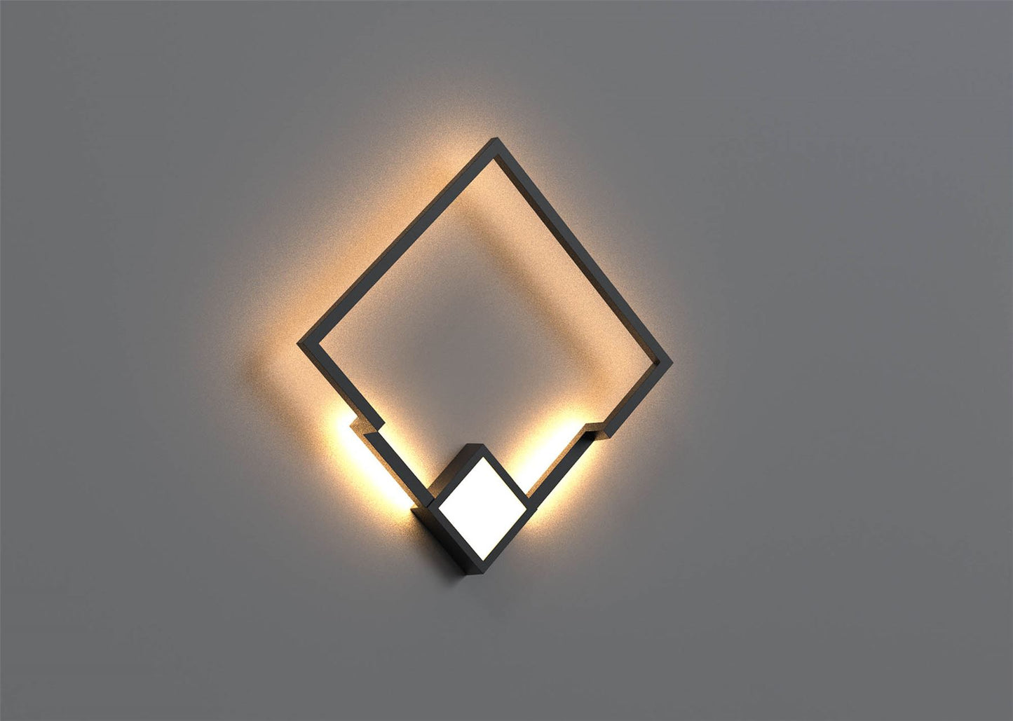 Mantra Boutique Square Wall Light, Dimmable, 25W LED, 3000K, 1370lm, Black, 3yrs Warranty