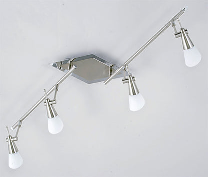 Diyas Diama On Linear Bar G9 4 Light G9 Nickel/Polished Chrome/Opal Glass