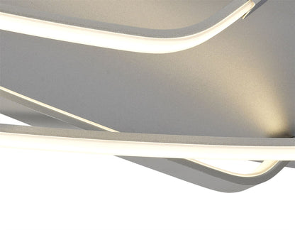 Mantra M5732 Papua Rectangular Flush LED Light 25W, 1900lm, 3000K Dimmable Polished Chrome/White Acrylic, 3yrs Warranty