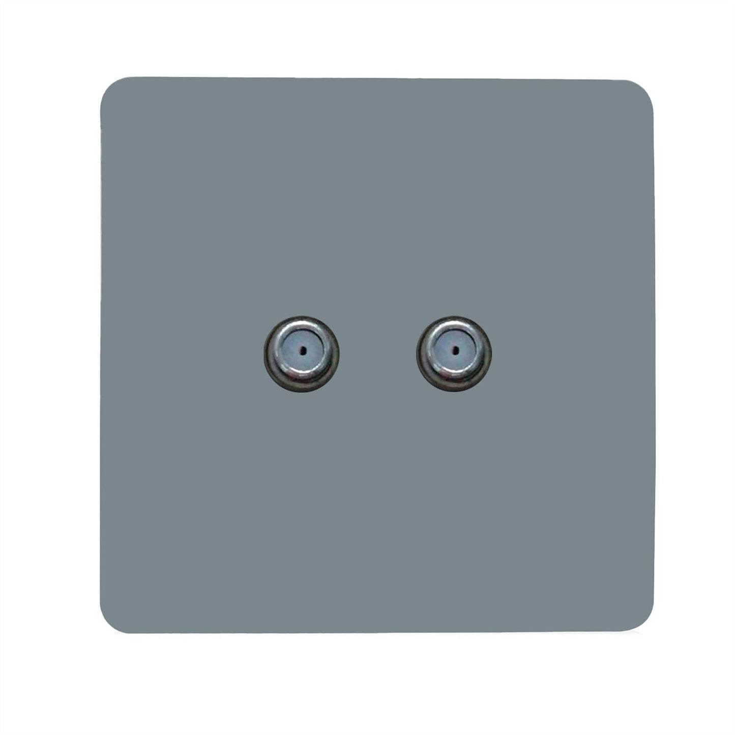 Trendi Switch 2 Gang Male F-Type Satellite Television Socket in Cool Grey