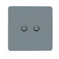 Trendi Switch 2 Gang Male F-Type Satellite Television Socket in Cool Grey