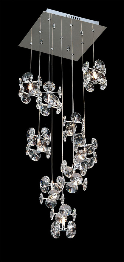 Diyas Nico 29cm  9 Light G4 Polished Chrome/Crystal, NOT LED/CFL Compatible Ceiling Pendant Light Fitting