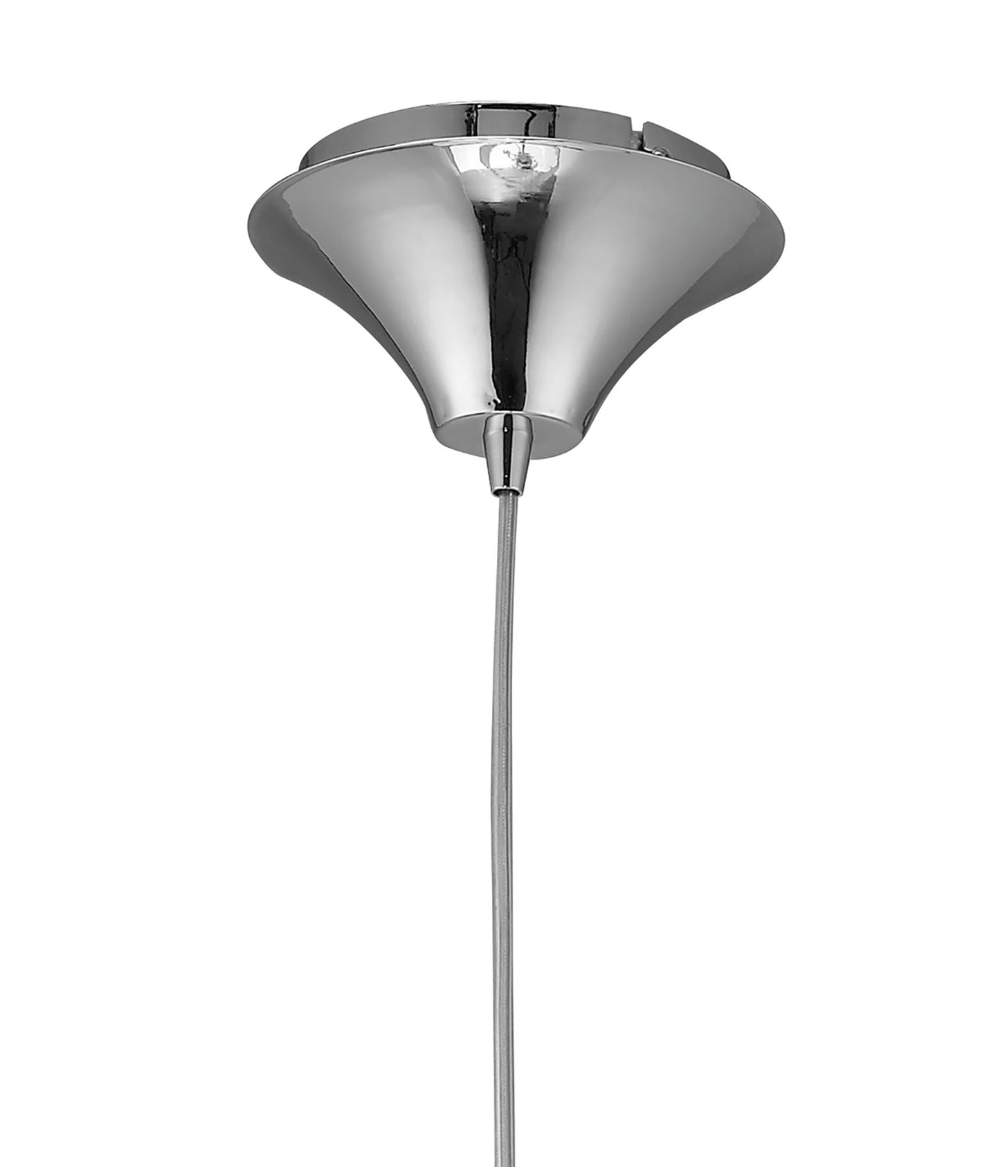 Mantra M3861 Tiffany Pendant 1+1 Light E27+G9, Polished Chrome with White Shade & Clear Crystal