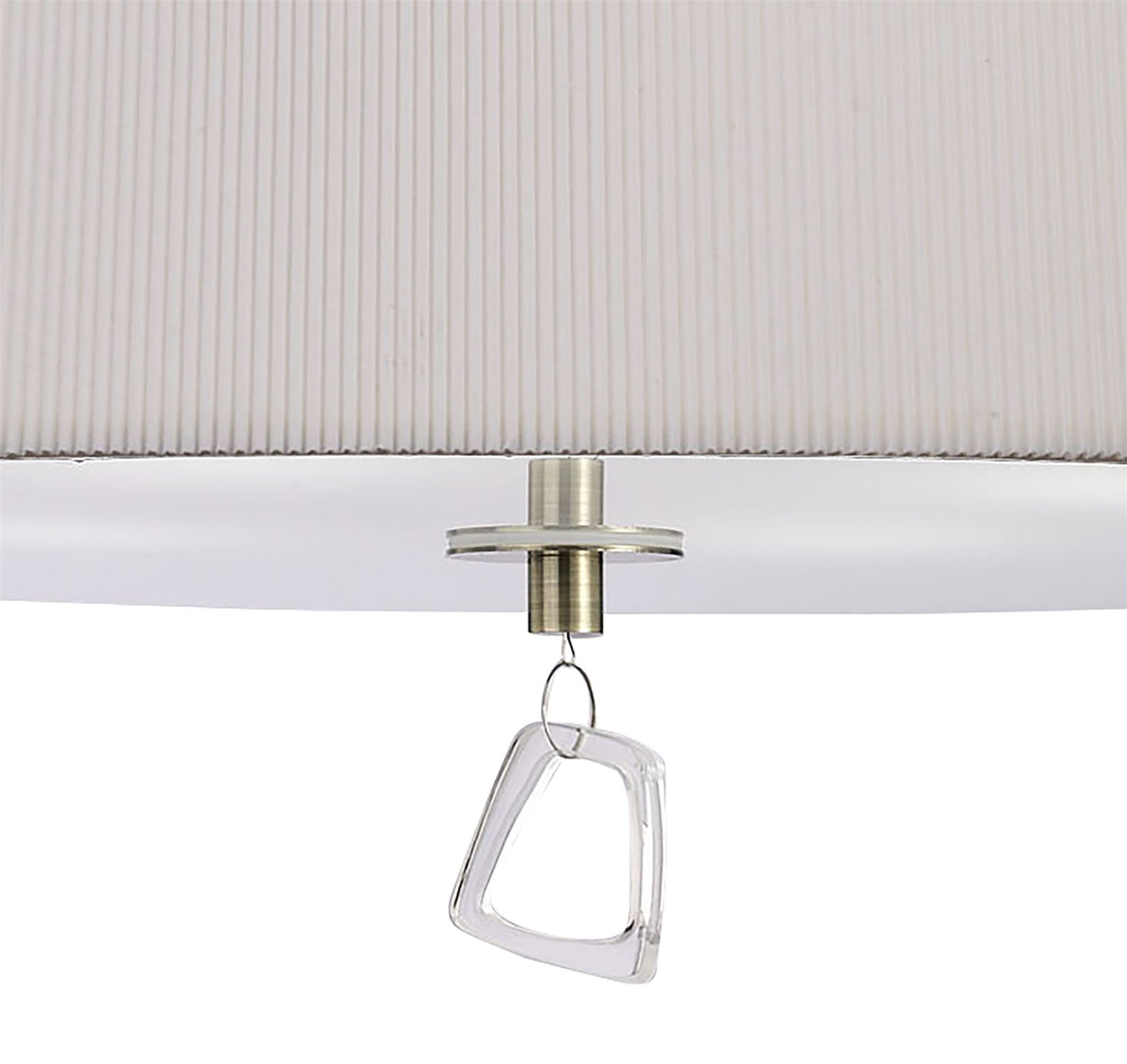 Mantra Mara 55cm Semi Flush 4 Light E27 Round, Antique Brass with Ivory White Shade