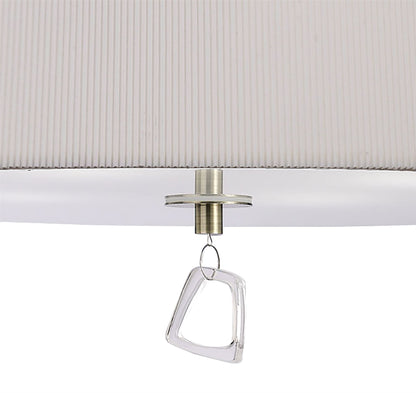 Mantra Mara 55cm Semi Flush 4 Light E27 Round, Antique Brass with Ivory White Shade