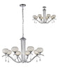 Diyas Chelsie 78cm  8 Light G9 Polished Chrome/Clear Beaded Glass Ceiling Pendant Light Fitting