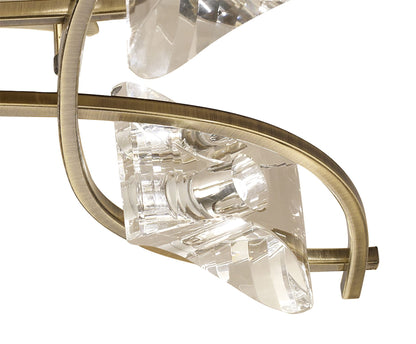 Mantra Kromo Ceiling 4 Light G9, Antique Brass