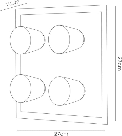 Diyas IP44 Cone Flush  4 Light G9 Polished Chrome & Aluminium/Opal Glass Ceiling Light Fitting