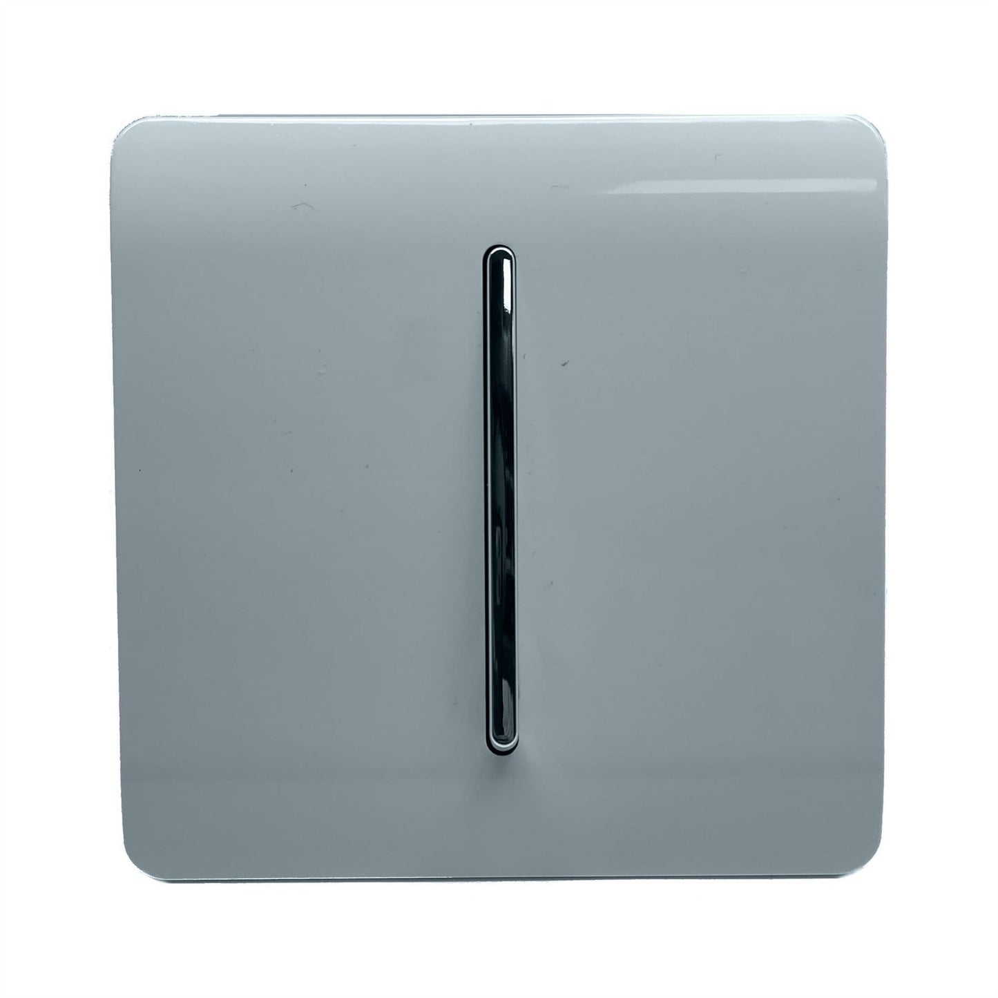 Trendi 1 Gang 2 Way 10 Amp Rocker Chrome Light Switch Glossy Cool Grey