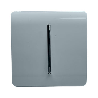 Trendi 1 Gang 2 Way 10 Amp Rocker Chrome Light Switch Glossy Cool Grey
