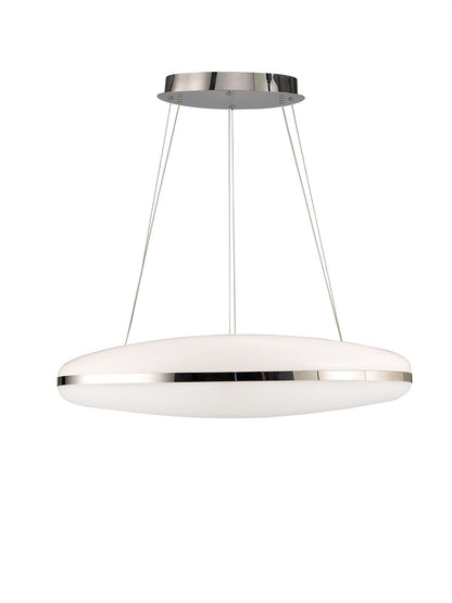 Mantra M4900 Oakley Oval Pendant 80W LED 3000K, 6400lm, Polished Chrome/Frosted Acrylic, 3yrs Warranty