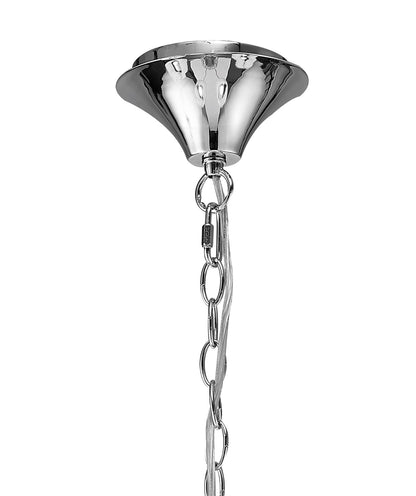 Mantra M4631 Loewe Pendant 5 Light E14, Polished Chrome with White Shades