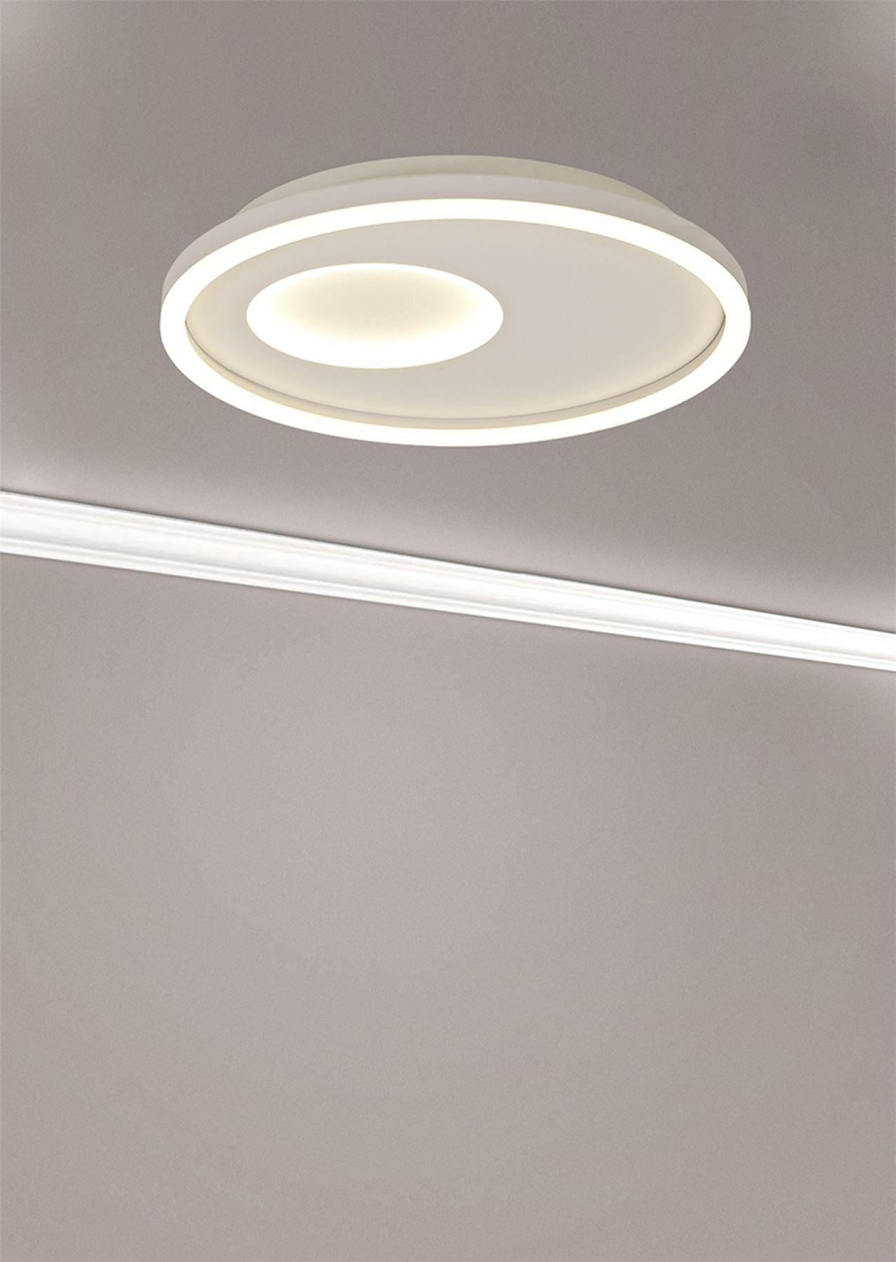 Mantra Fusion Krater Ceiling 40cm Round 36W LED 3000-6000K Tuneable, 1800lm, Remote Control White, 3yrs Warranty Ceiling