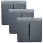 Trendi 1 Gang 2 Way 240V Screwless Artistic Modern Glossy 10 Amp Chrome Rocker Electrical Wall Light Switch in Warm Grey (3 PACK)