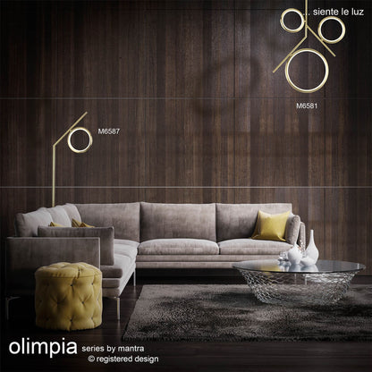 Mantra Olimpia Ceiling Light, 36W LED, 3000K, 2700lm, IP20, Satin Gold, 3yrs Warranty