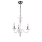 Diyas Nardini 50cm  3 Light E14 Polished Chrome/White Faux Leather/Crystal Ceiling Pendant Light Fitting