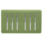 Trendi Artistic Modern Glossy 6 Gang 2 Way Rocker Double Plate Tactile Light Switch Moss Green