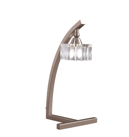 Mantra Cuadrax Table Lamp 1 Light G9 Satin Nickel