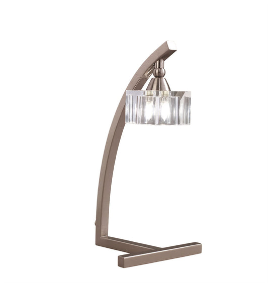 Mantra Cuadrax Table Lamp 1 Light G9 Satin Nickel