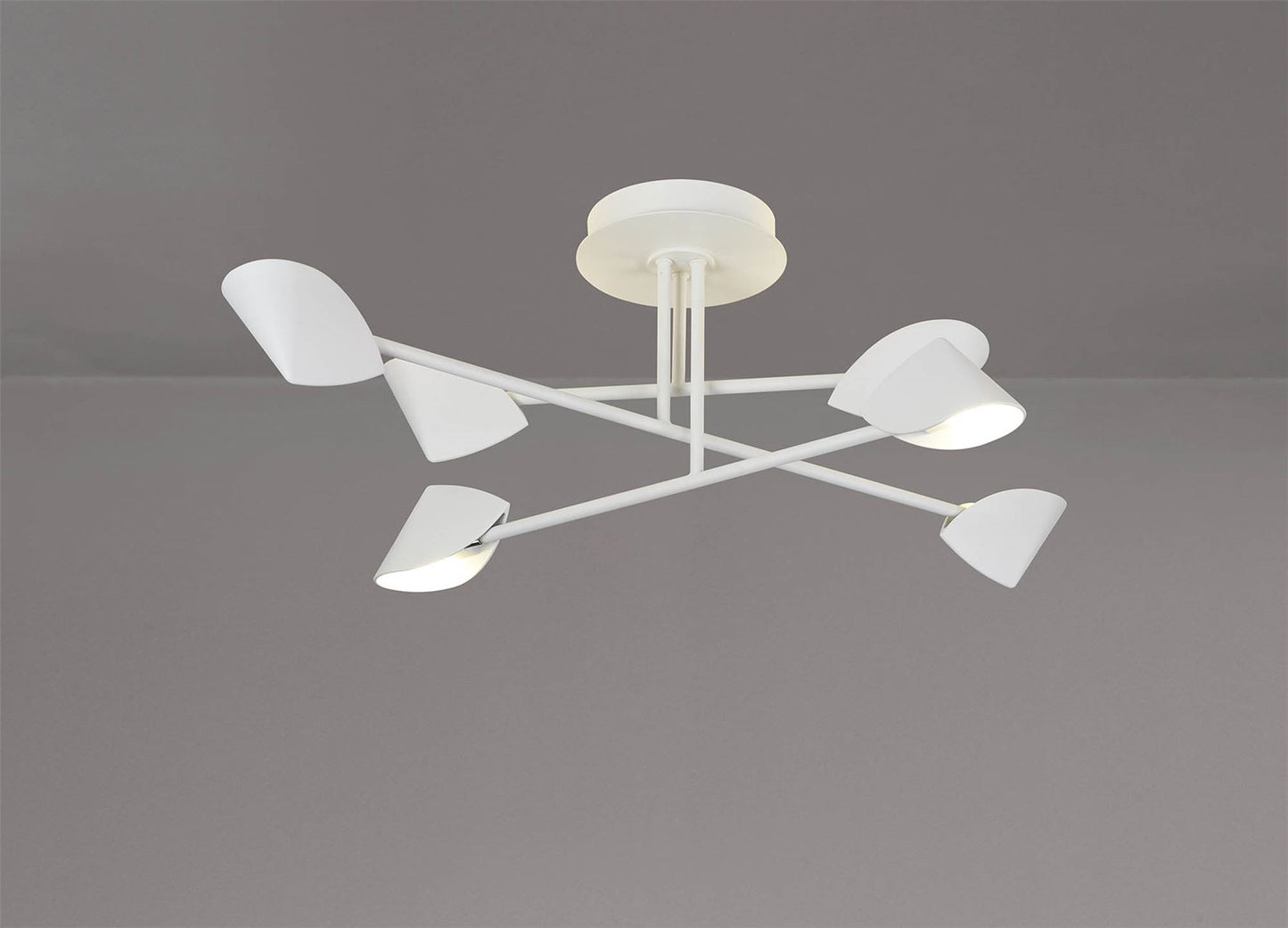 Mantra Capuccina 90cm Medium 6 Light Semi Flush, 45W LED, 3000K, 3100lm, White, 3yrs Warranty