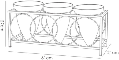 Diyas Home (DH) Tessa Candle Holder 3 Cone Black/Clear Glass Art