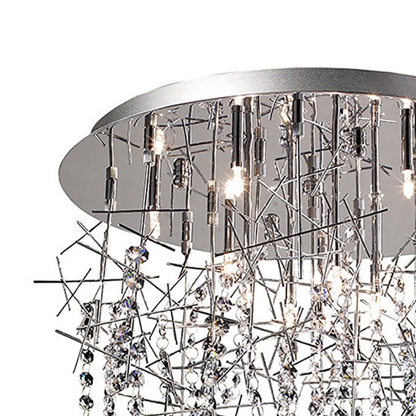 Diyas Lexi 50cm  10 Light G4 Polished Chrome/Crystal, NOT LED/CFL Compatible Ceiling Light Fitting