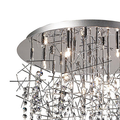 Diyas Lexi 50cm  10 Light G4 Polished Chrome/Crystal, NOT LED/CFL Compatible Ceiling Light Fitting