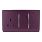 Trendi Artistic Modern Glossy 45 A Cooker Switch & Plug Socket Inc Neon Insert Plum