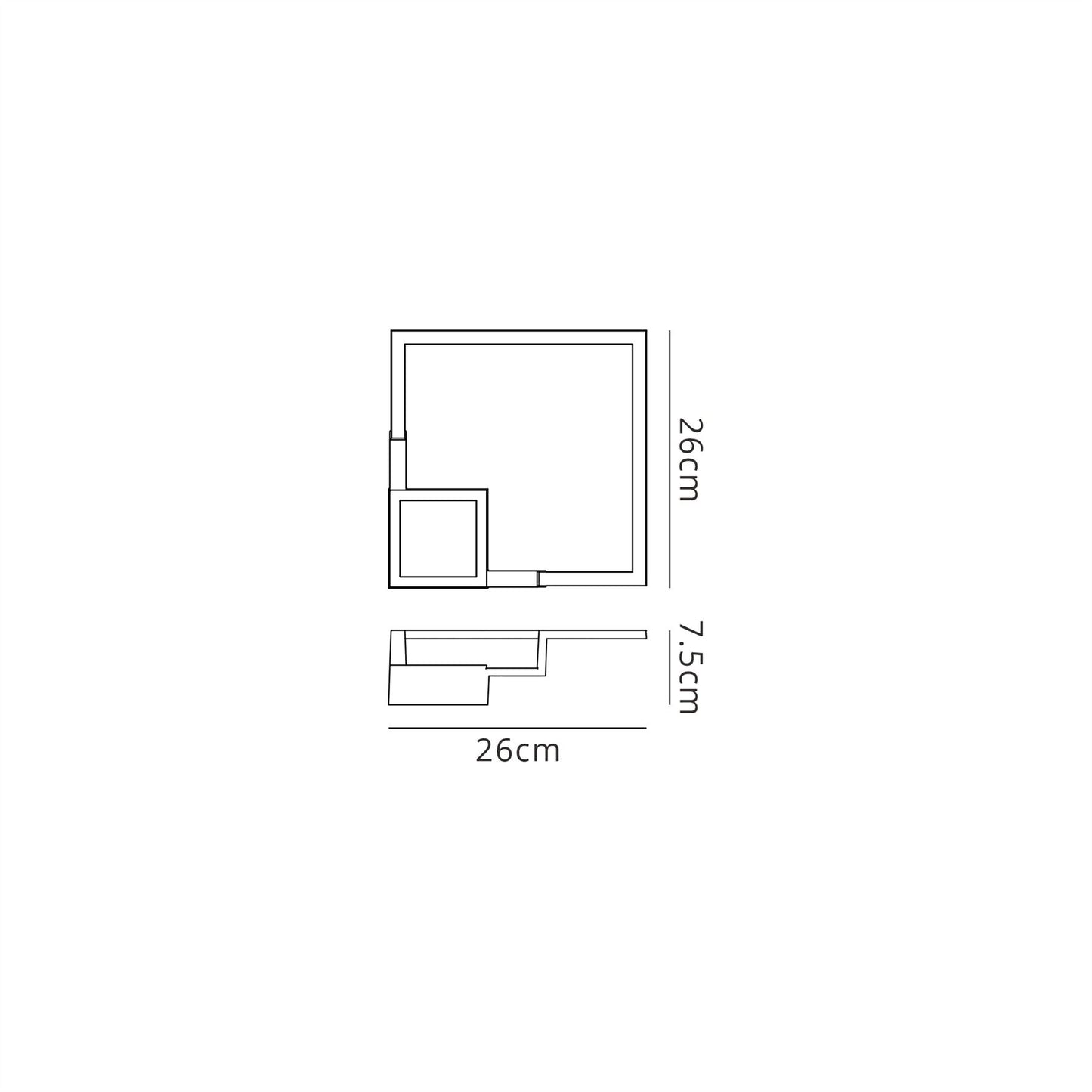 Mantra Boutique Square Wall Light, 18W LED, 3000K, 1150lm, Black, 3yrs Warranty