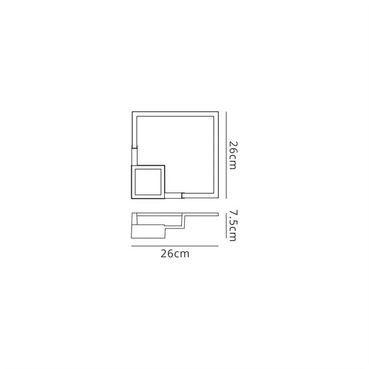 Mantra Boutique Square Wall Light, 18W LED, 3000K, 1150lm, Black, 3yrs Warranty