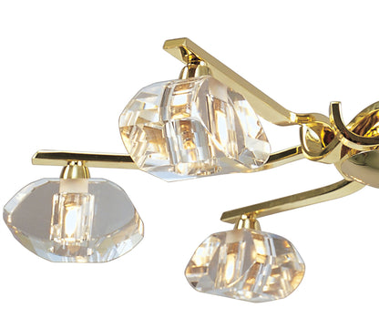 Mantra Alfa 63cm Telescopic 6 Light G9, Polished Brass (Short Rod Included)