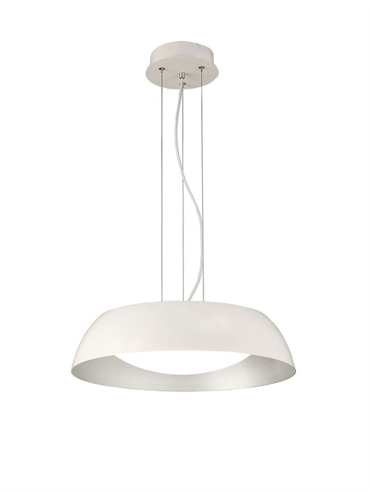 Mantra M4840 Argenta Pendant Small 18W LED 3000K, 1800lm, Matt White/Silver/White Acrylic, 3yrs Warranty