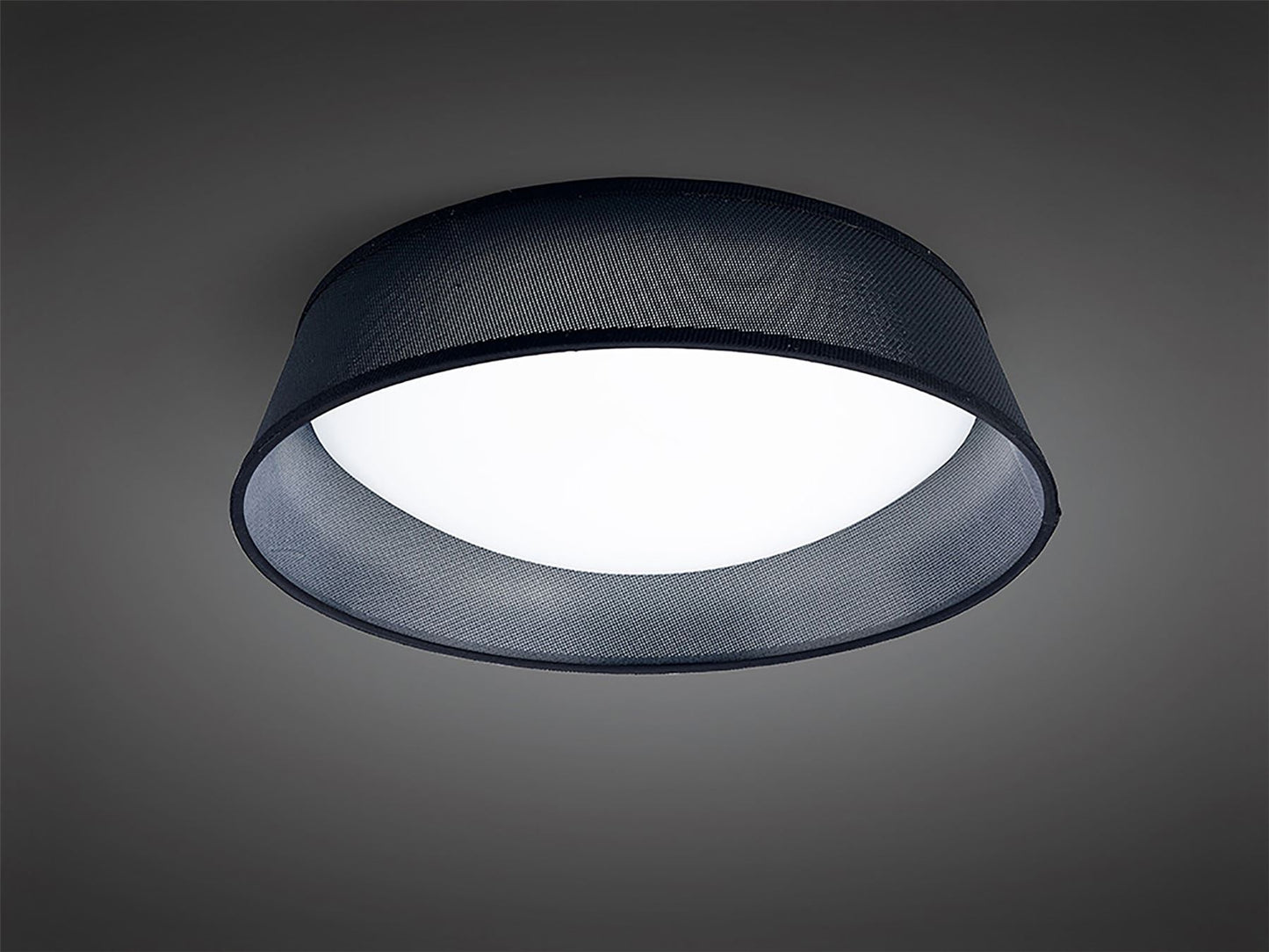 Mantra Nordica Plafones Nordica Flush Ceiling Light, 3 Light E27 Max 20W, 45cm, White Acrylic with Black Shade, 2yrs Warranty