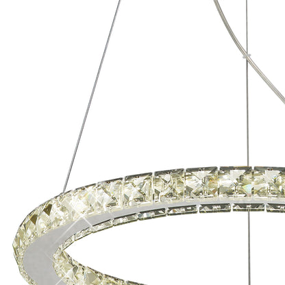 Diyas Galaxy  Round Small 27W LED 4000K Polished Chrome/Crystal Ceiling Pendant Light Fitting