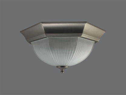 Diyas Flush Fitting Nickel Finish Flush  Light 35cm 2 X 60W Ceiling Light Fitting