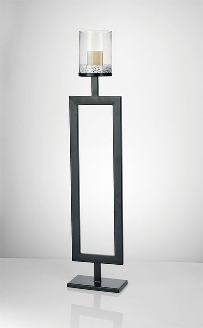 Diyas Home (DH) Nerissa Candle Holder 109cm Black/Clear Glass Art