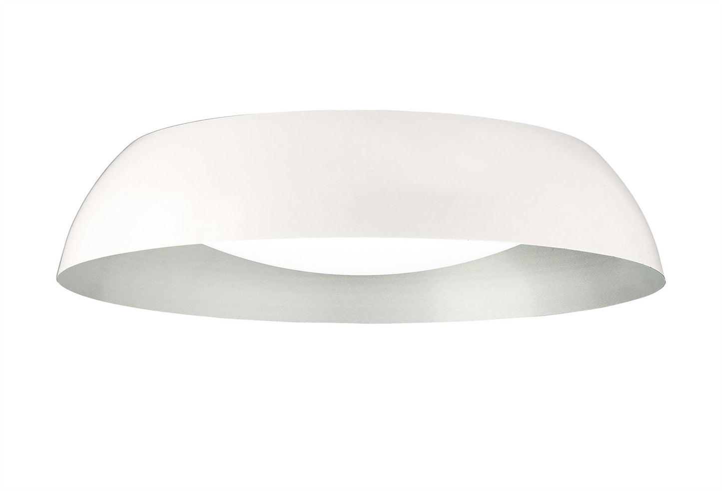 Mantra Argenta Flush Ceiling Large, 5 Light E27 Max 20w, 60cm, Matt White/Silver/White Acrylic, 2yrs Warranty
