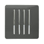 Trendi 4 Gang 2 Way Artistic Modern Glossy 10 Amp Rocker Tactile Light Switch Charcoal