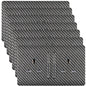 Trendi 2 Gang Artistic Modern Glossy 13 Amp Long Switched Tactile Plug Socket Carbon Fibre (7 Pack)