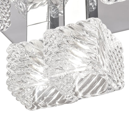 Deco Accor Ceiling Flush 5 Light G9, 230mm Square, Polished Chrome/Clear Glass