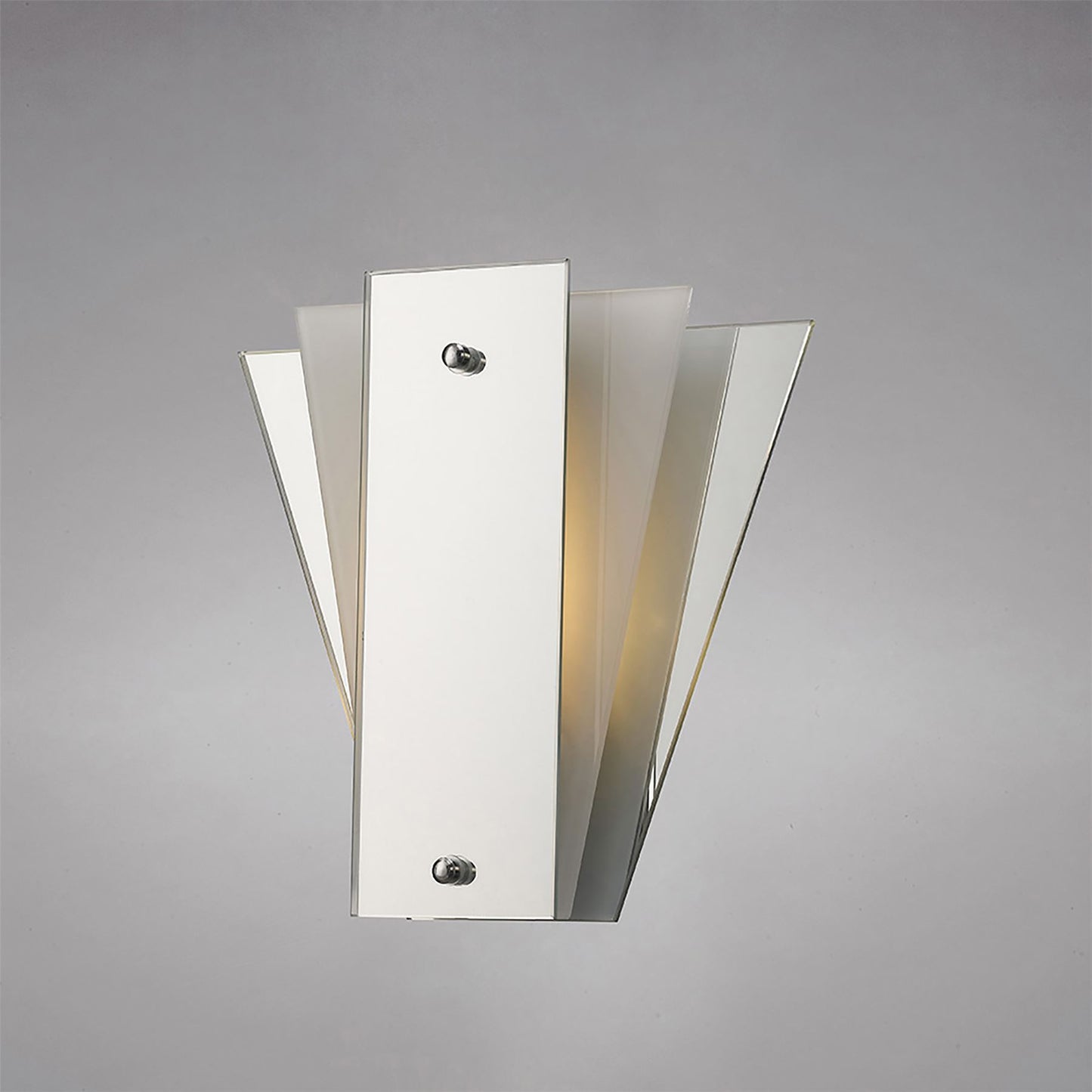Deco Atlantis 250 x 260mm Wall Light, 1 Light E27 Frosted/Mirror