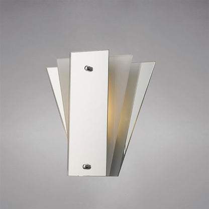 Deco Atlantis 250 x 260mm Wall Light, 1 Light E27 Frosted/Mirror