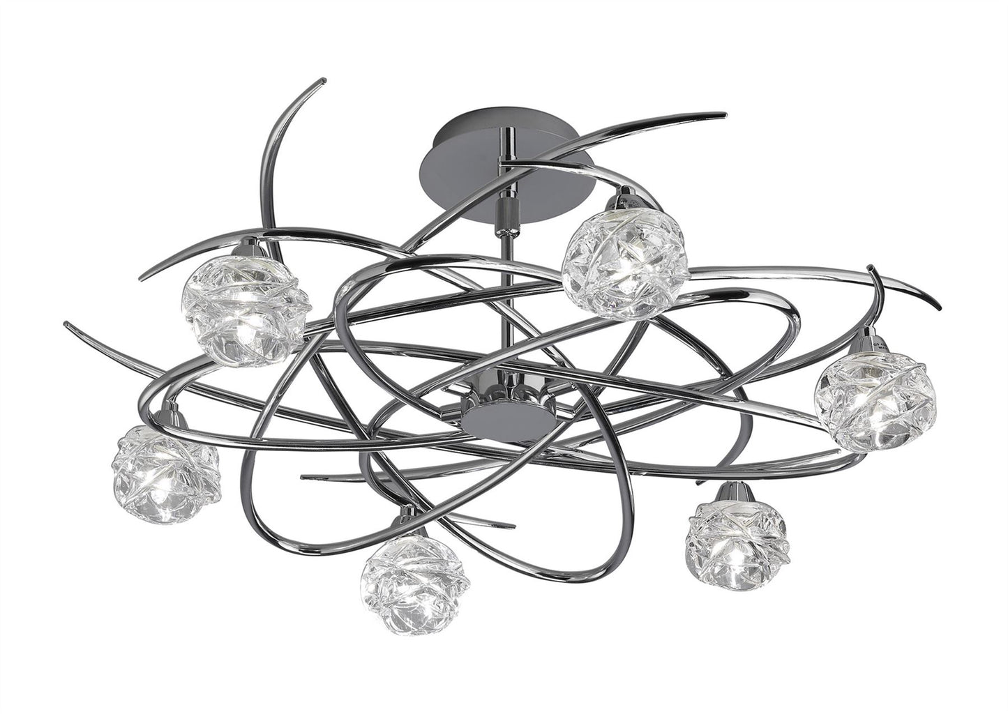 Mantra M3942 Maremagnum Telescopic Semi Flush Convertible 6 Light G9, Polished Chrome