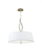 Mantra Ninette 60cm Pendant 4 Light E27, Antique Brass with Ivory White Shades