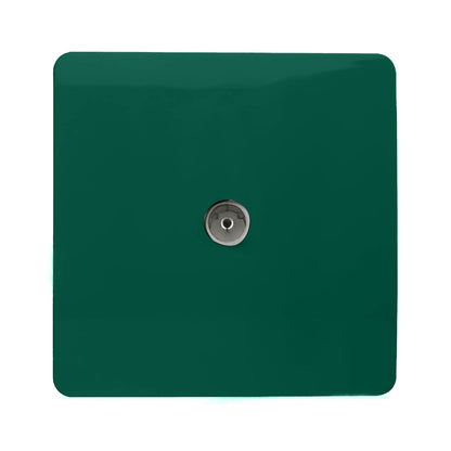 Trendi Artistic Modern Glossy Tactile TV Socket Dark Green