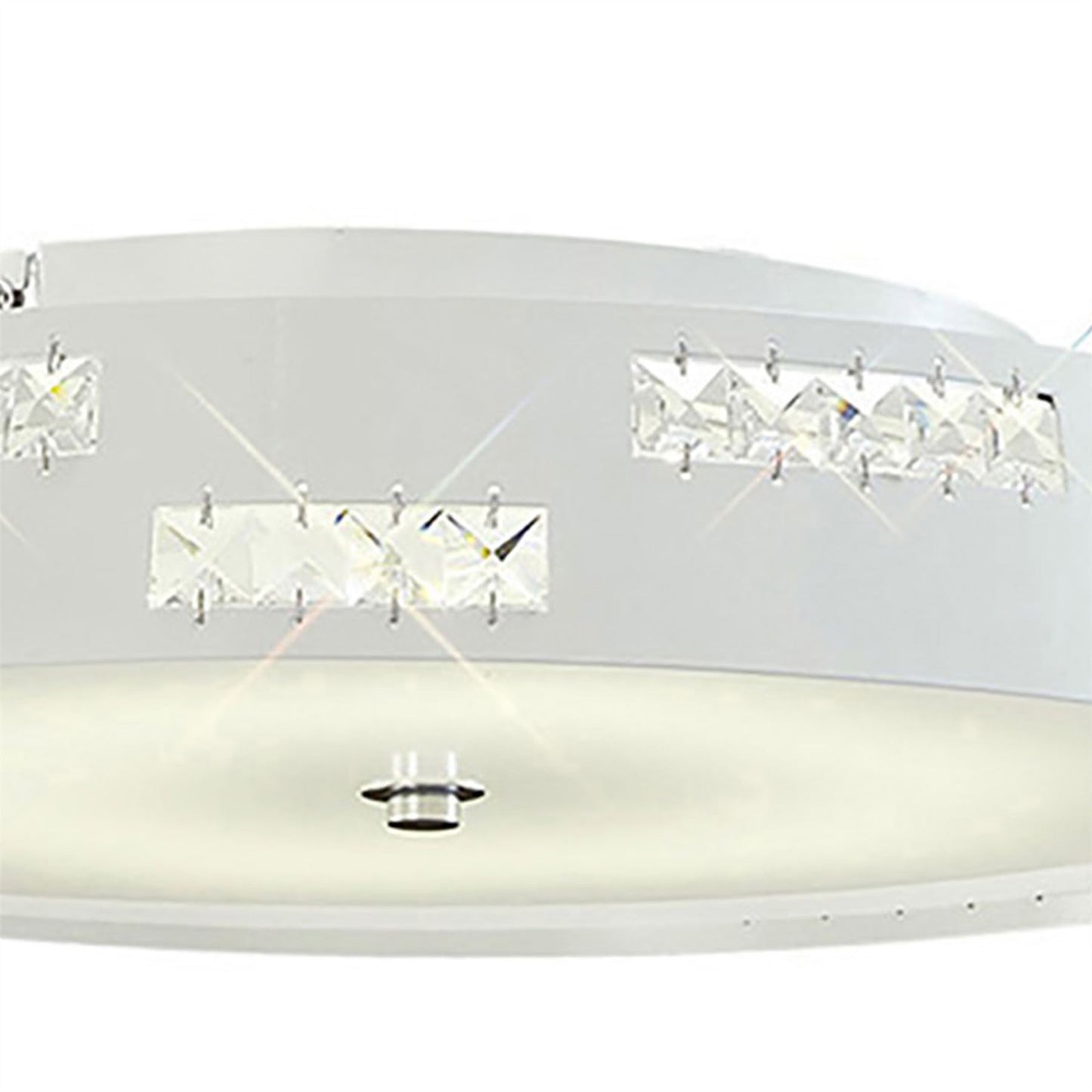 Diyas Phoenix 40cm Flush  18W LED 4000K White/Crystal Crystal Ceiling Light Fitting